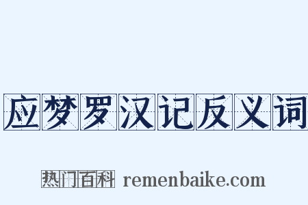 应梦罗汉记反义词是什么意思的图片